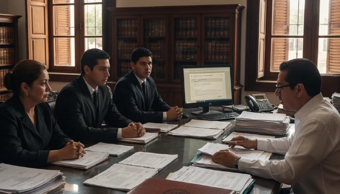 family talking to a lawyer about estate planning
