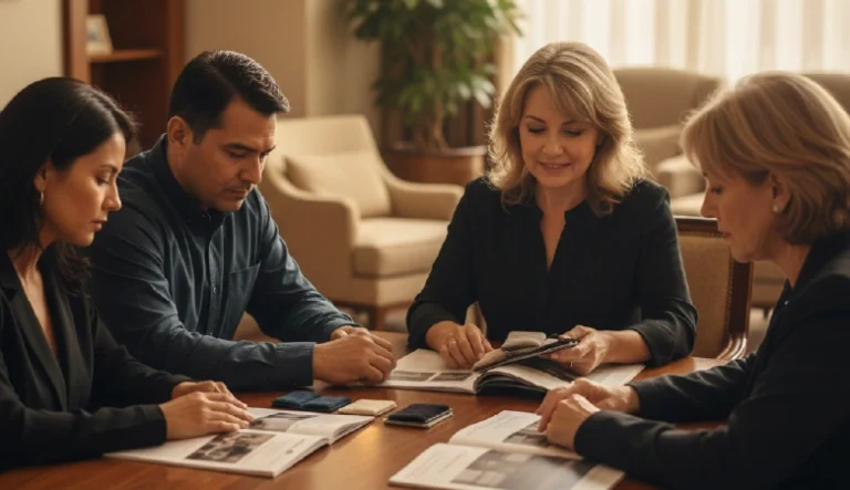 Family Discussing Casket Options Together