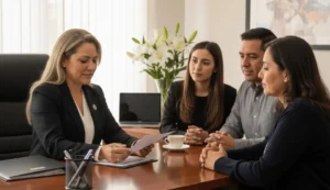 Funeral Director Providing Guidance to Family