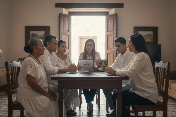 families talking about funeral planning